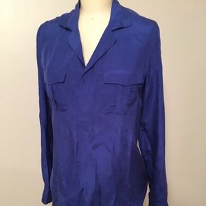 Silk cobalt blue blouse. In excellent condition.